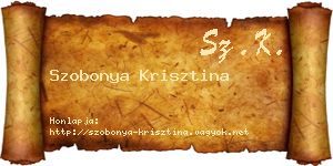 Szobonya Krisztina névjegykártya
