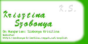 krisztina szobonya business card